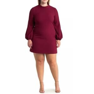 NWT Eliza J |  Mock neck cocktail dress in color wine